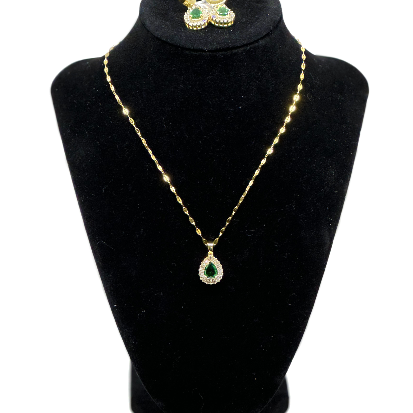 LAB CREATED EMERLDS NECKLACES SET