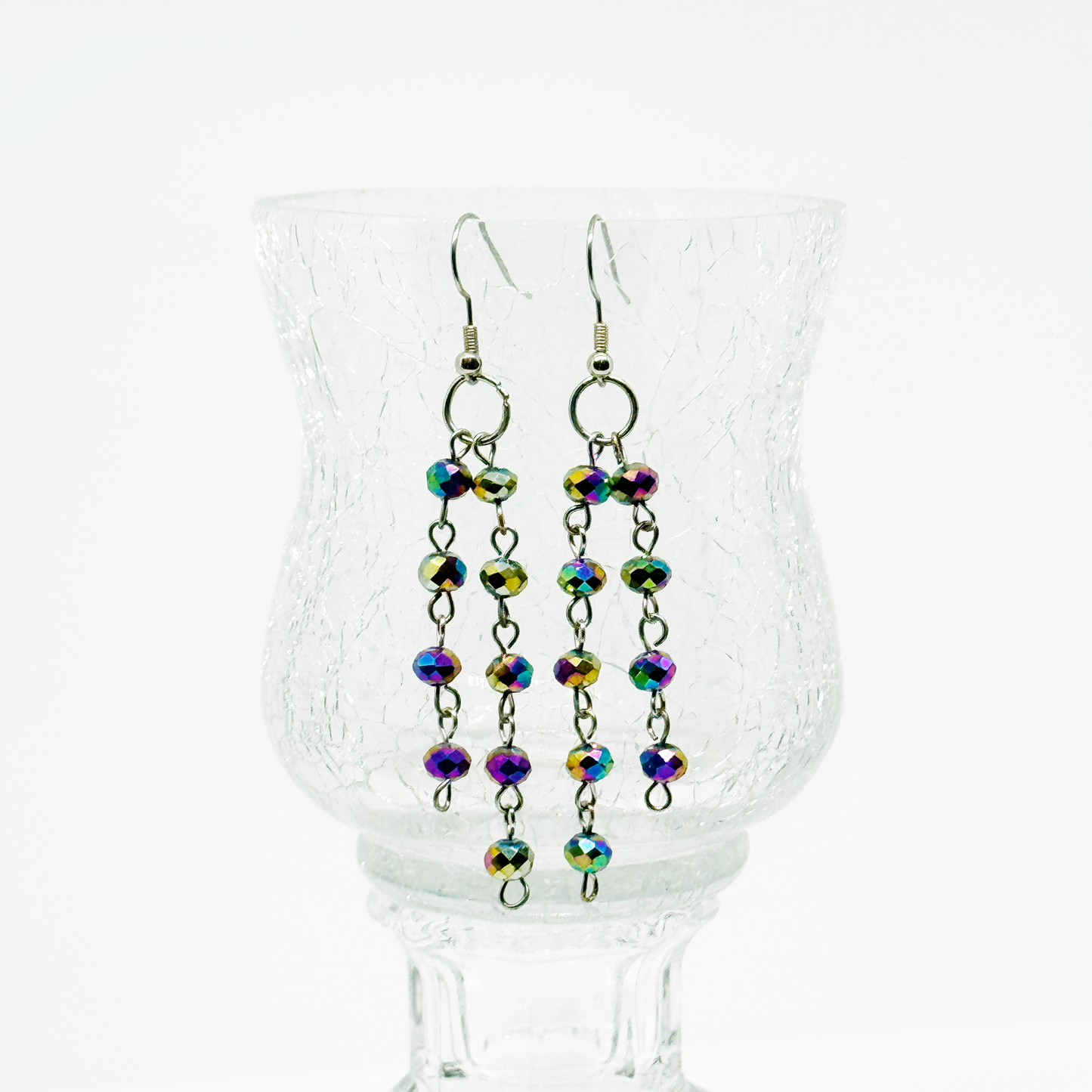 Dark Purple Borealis Beads EARRINGS