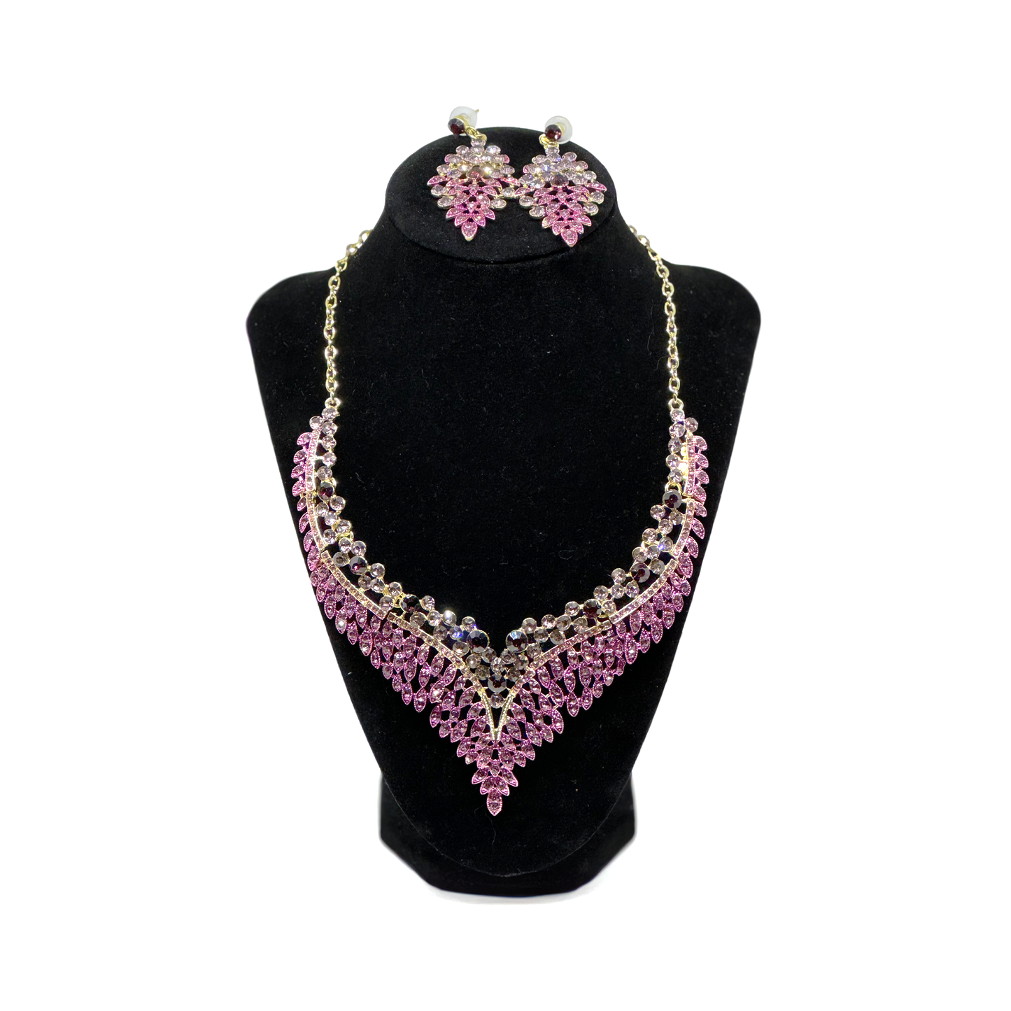 PINK DIAMOND NECKLACE AND EARRINGS