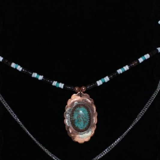 Cooper And Turquoise Necklace And  Tree of Life in Turquoise