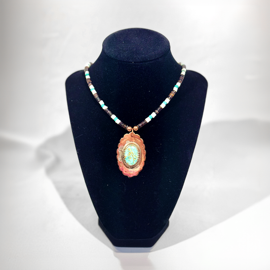 Copper And Turquoise  Pendent