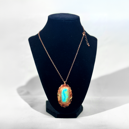 COPPER AND TURQUOISE PENDANT