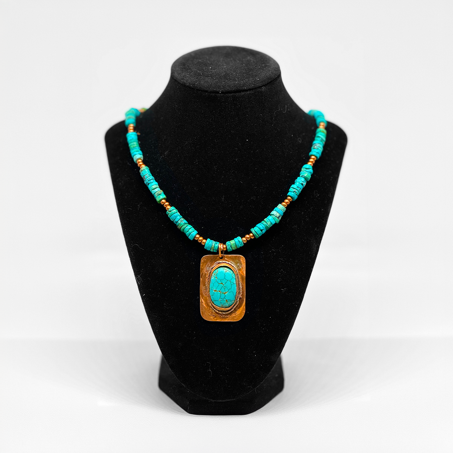 COPPER TURQUOISE PENDANT NECKLACE