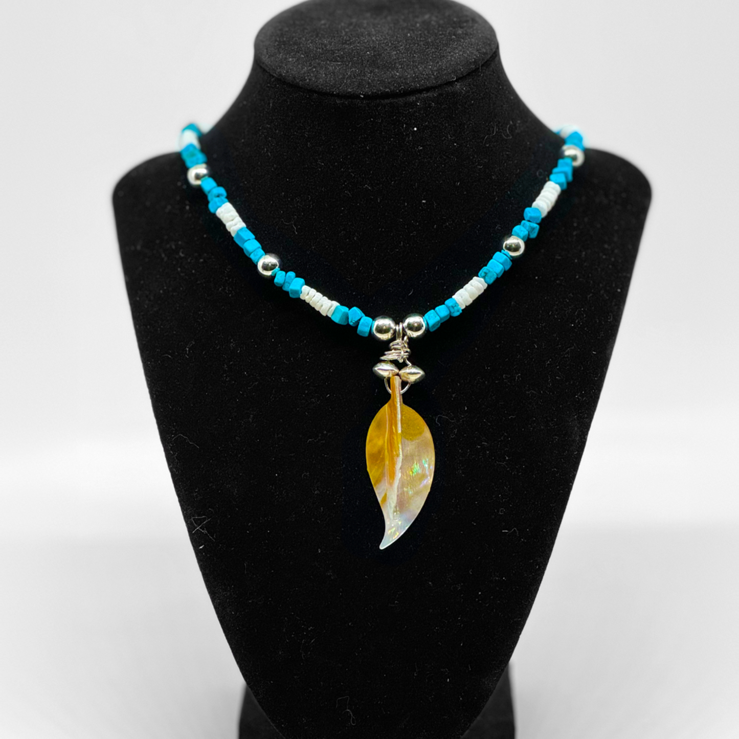 TURQUOISE AND SHELL  NECKLACE