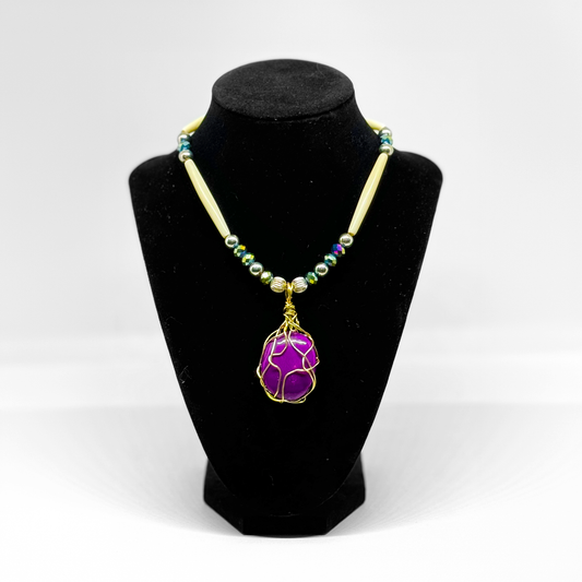 SUGILITE STONE IN WIRED PENDENT