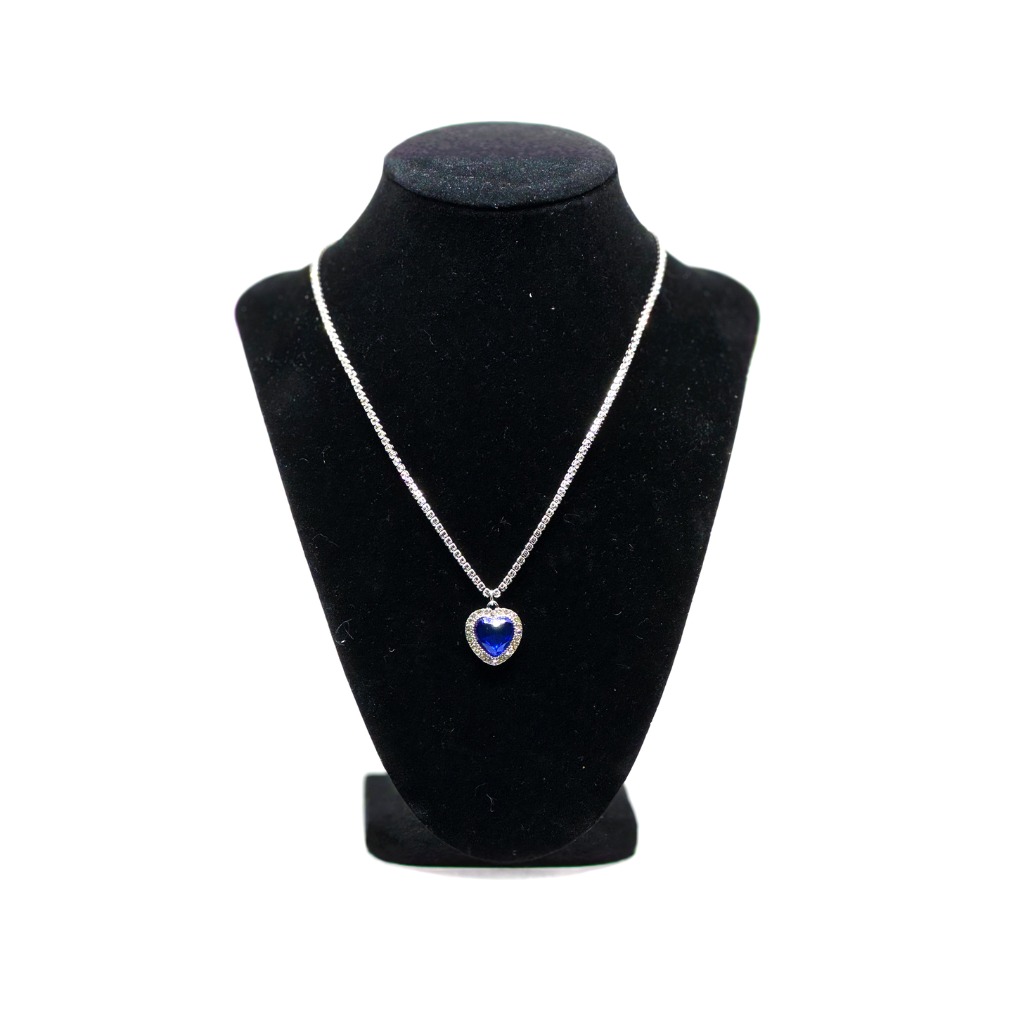 BLUE GEMSTONE HEART NECKLACE