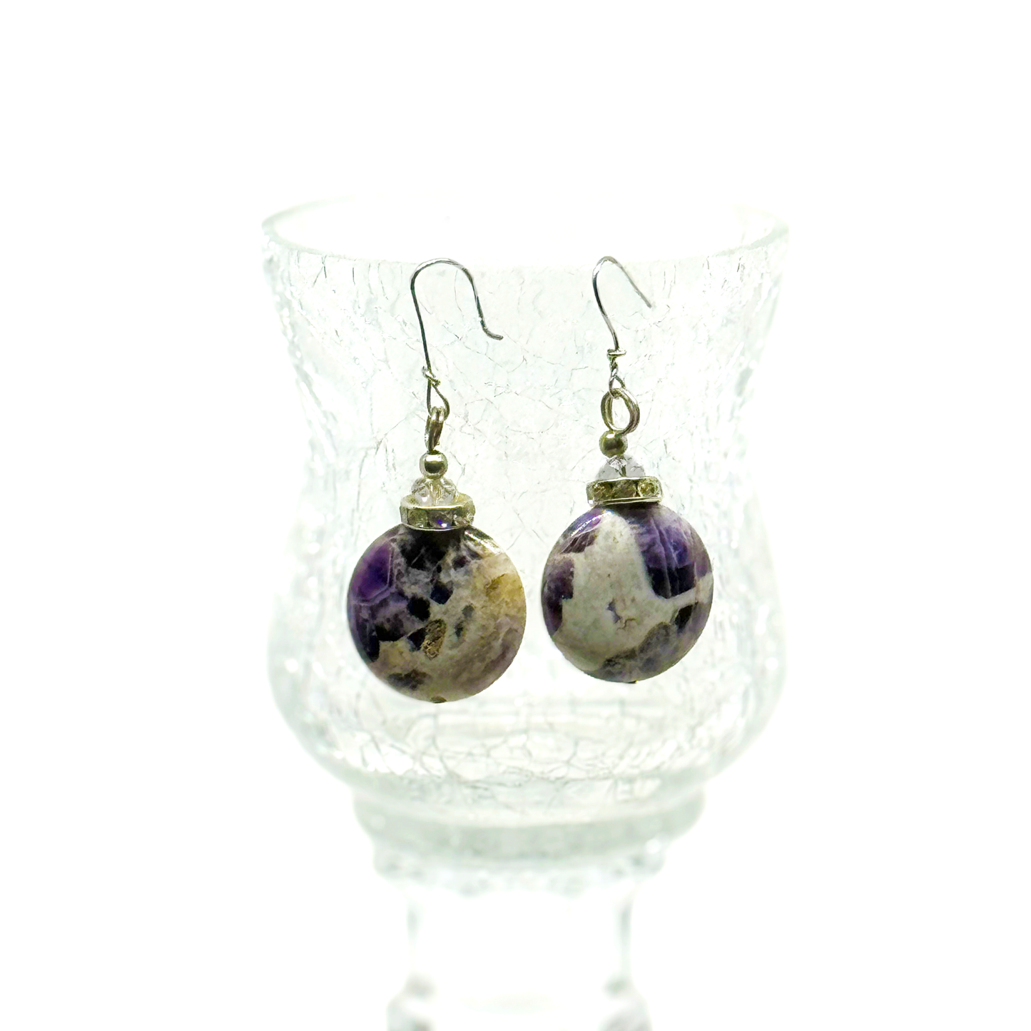 POLISHED PURPLE ROCKS EARRINGS