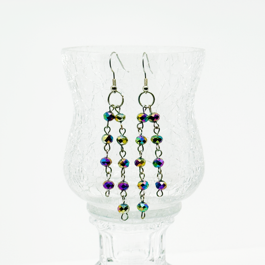 Dark Purple Borealis Beads EARRINGS